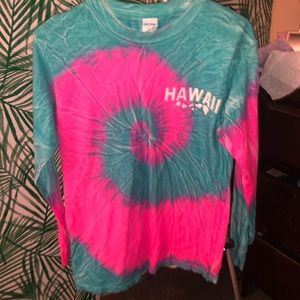 Long sleeve tie dye Hawaii shirt